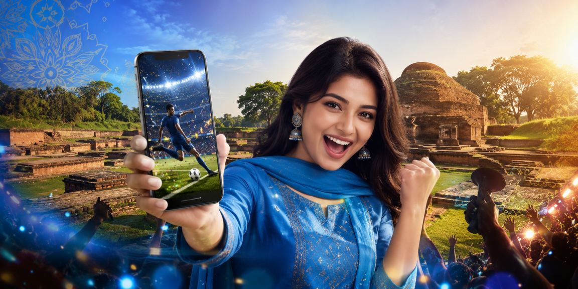 কুমিল্লায় সালোয়ার কামিজ পরে মোবাইল ক্যাসিনো উপভোগ করছেন একজন ব্যবহারকারী