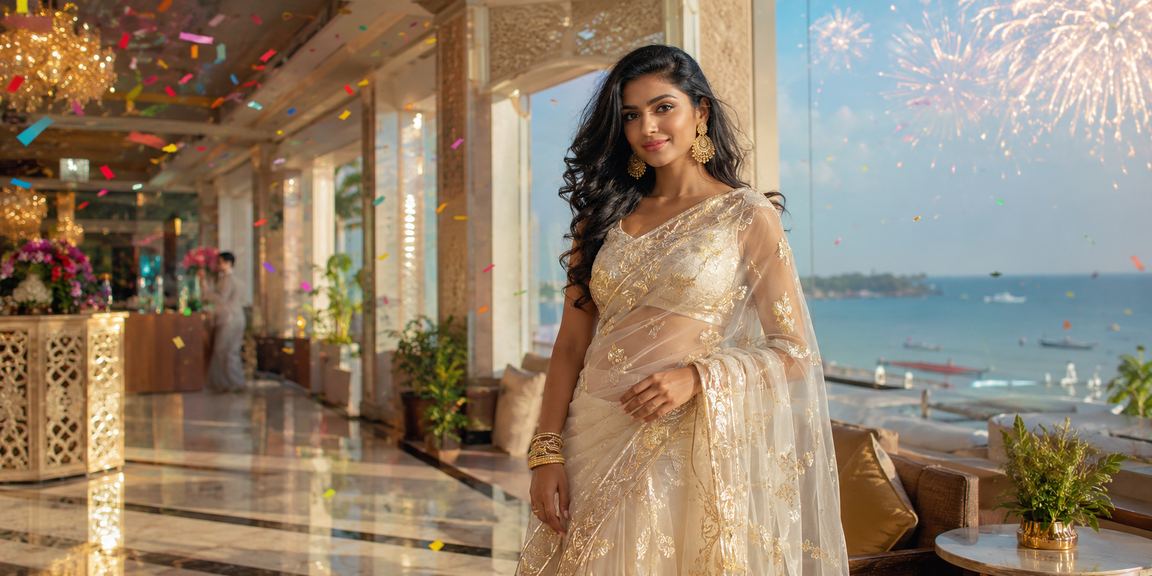 সোনারগাঁয়ে শাড়ি পরা নারীর সাথে বিনোদন ক্যাসিনোর দৃশ্য